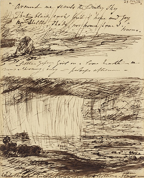 SHEET OF SKETCHES WITH VERSES FROM BURNS